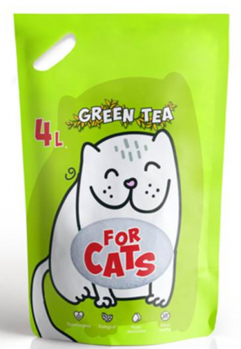 Наполнитель For CATS Green Tea силикагелевый "Зеленый чай" 4 л