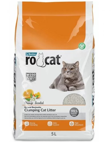 Наполнитель RO-CAT комкующийся бентонитовый (цитрус) 5 л