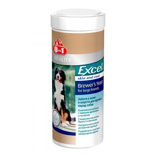 Добавка 8 in 1 Exsel Brewer's Yeast Large Breeds 80 таб. для крупных пород (1 таб на 25 кг)