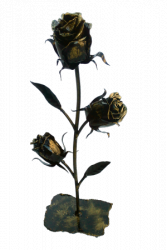 Роза с тремя бутонами на подставке