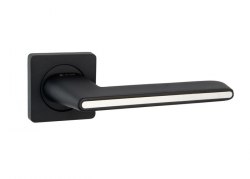 Ручки дверные S-Locked A-180 BL/bl/CP матовый черный/хром