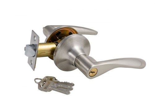 Ручка-защелка дверная S-Locked 3901-01 ЕТ SN с ключом и фиксатором сатин