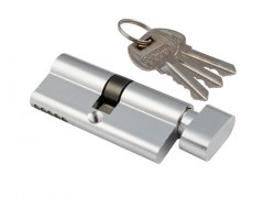 Цилиндровый механизм S-Locked AL-102-70-5-СР хром ключ/вертушка