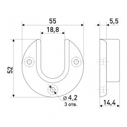 Штангодержатель пласт. белый для дерев. штанги SOLLER 166-166