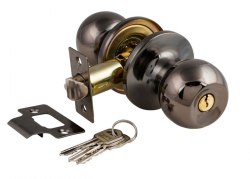 Ручка-защелка дверная S-Locked 6072-01-ETBH с ключом и фиксатором черный никель