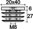 Заглушка внутренняя универсальная 20*40
