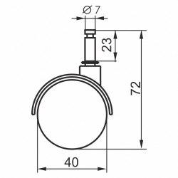 Опора колесная со штырем 40мм SOLLER 125-015