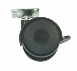 Опора колесная с площадкой, d=50, h=65, с фиксатором пластмасса Металлист