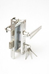 Замок врезной Омега ЗВ4-3/01 серебро