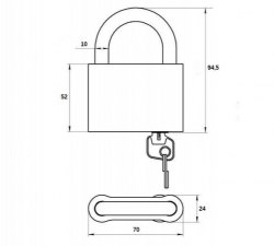 Замок навесной Зенит ВС1.02 (с 1 секретом)