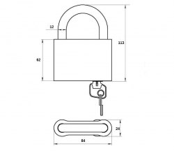 Замок навесной Зенит ВС1.03 (с 1 секретом)