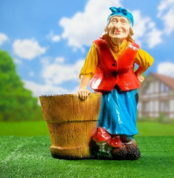 Садовая фигурка из гипса Баба Яга №3 53см