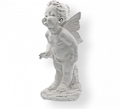Садовая фигурка из гипса Ангел №14 белый 30*55см