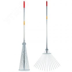 Грабли веерные раздвижные прутковые 15 зубьев, с мет. черенком