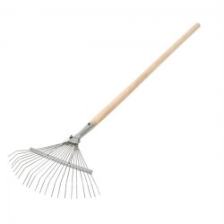 Грабли веерные проволочные большие оцинкованные 22 зуба с черенком