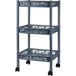 Этажерка Keeplex Light на колесиках трехсекционная малая прямоугольная 37х29х69 см белое облако