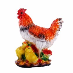Садовая фигурка из гипса Курица с цыплятами (330*300мм)