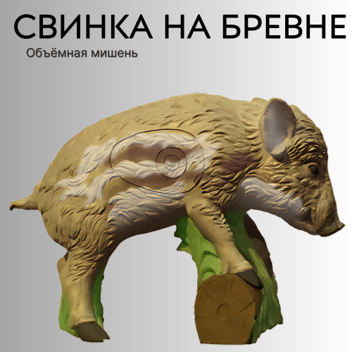 Объемная мишень Поросенок на бревне