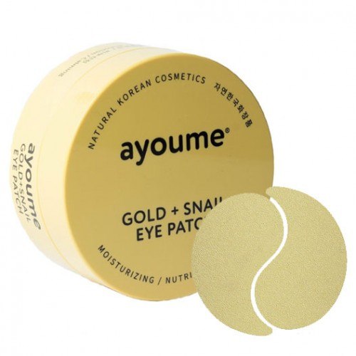 Патчи для глаз омолаживающие с золотом и улиточным муцином AYOUME GOLD+SNAIL EYE PATCH 1,4гр*60