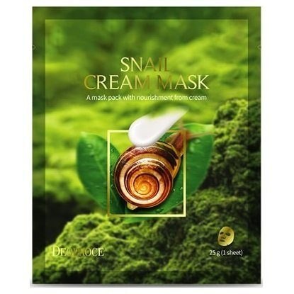Тканевая маска с муцином улитки DEOPROCE SNAIL CREAM MASK