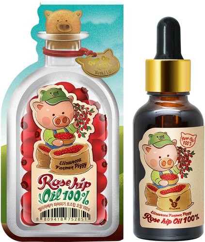 Масло шиповника 100% для лица, тела, волос ELIZAVECCA farmer piggy rose hip oil 100% 30мл