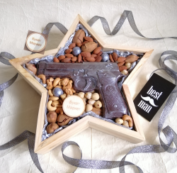 Подарочный бокс с орехами и шоколадом - Подарунковий бокс з горіхами та шоколадом №532