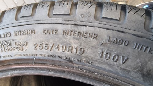 Комплект шин 255 40 R19 Michelin Pilot alpin pa4 7mm. остаток 90%