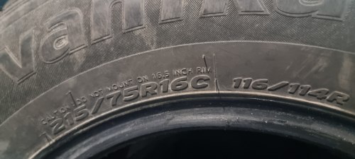 Пара шин 215 75 r16 c Hankook Vantra LT 8.2mm 95%остаток латочка