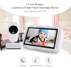 Видеоняня Smart Baby VB900 Видеоняня комплект 2-x беспроводных камер видеонаблюдения и приемника с экраном Wireless baby monitor 7 дюйма с ночником