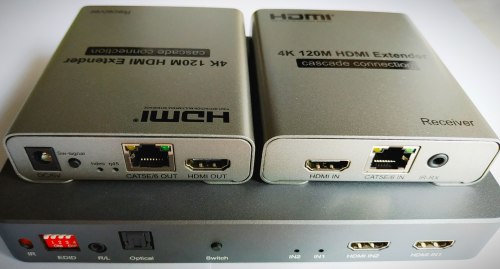 HDMI сплиттер/свитчер 2*6 по RJ45 и удлинитель 120m 4K 1080p (Splitter, Switcher, Extender)