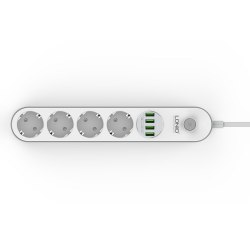 Удлинитель электрический LDNIO SE4432 4 розетки, 4 USB 3.4A с выключателем