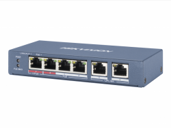 Коммутатор Ethernet с PoE настольный Hikvision DS-3E0106P-E/M