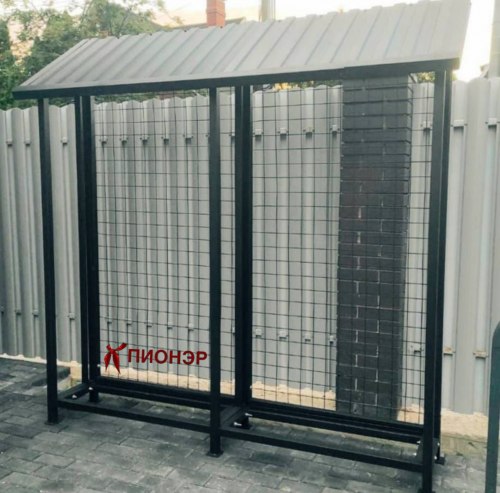 Дровник разборный уличный КУБ-2 М с сеткой (Pionehr)