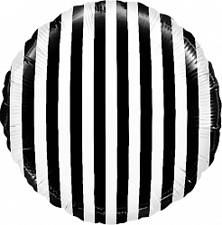 Фольгированный шар "Черно-белая полоса" 18″ (46 см)