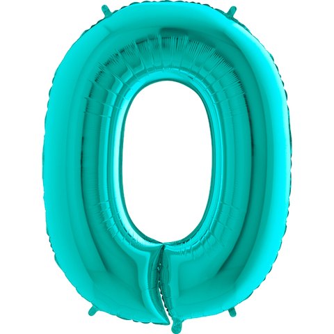 Фольгированный шар "Цифра, 0, Тиффани" 40" (102 см)