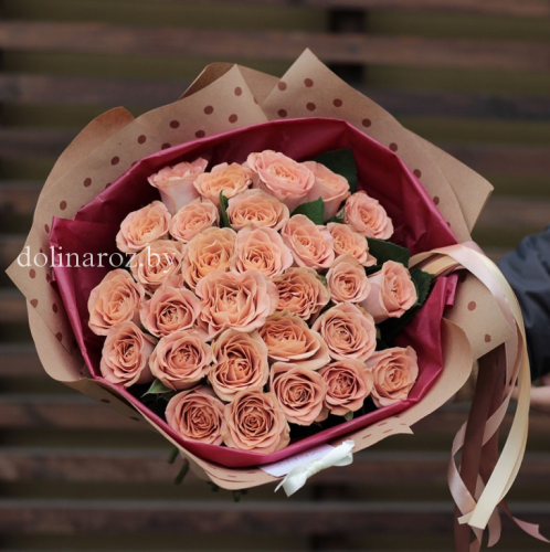 Букет роз "Капучино" 25 роз