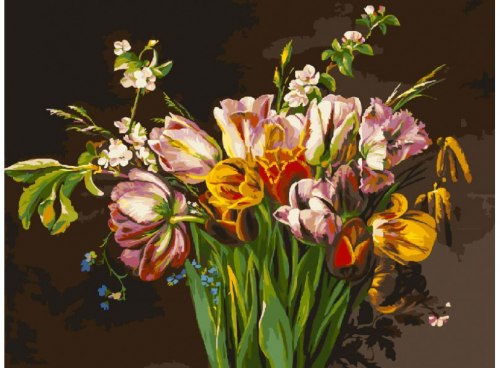Картина для раскрашивания по номерам "Голландские тюльпаны" (30*40)