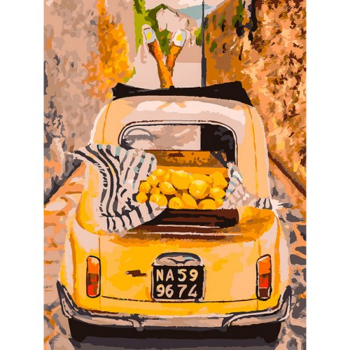 Картина для раскрашивания по номерам "Машина с лимонами" (30*40)