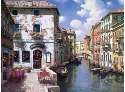 Картина для раскрашивания по номерам "Венецианские дома" (40*50)