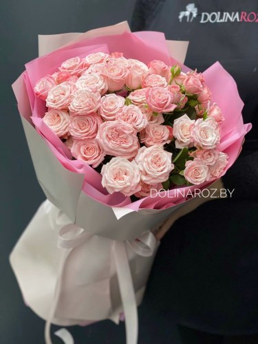 Букет "Розовая вуаль" Кустовые розы