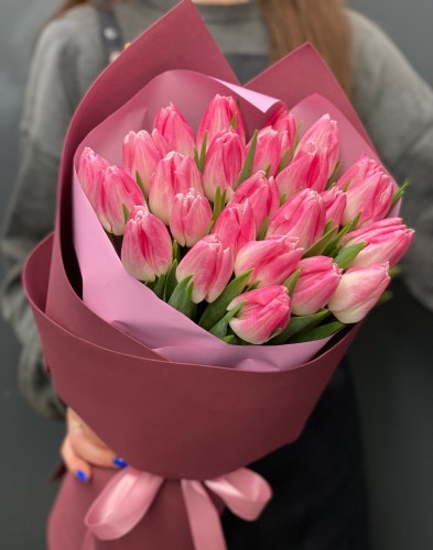 Букет тюльпанов "Розовый 25"