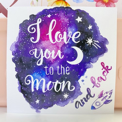 Вкладыш "I love you to the moon and back" 7*7