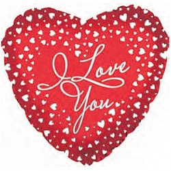 Фольгированный шар "Сердце, Я люблю тебя (водопад сердец)" 18″ (46 см)