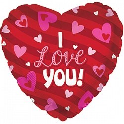 Фольгированный шар "Сердце, Я люблю тебя (сердечки)" 18″ (46 см)
