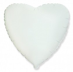 Фольгированный шар "Белое Сердце" 18″ (46 см)