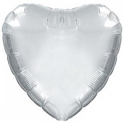 Фольгированный шар "Серебряное Сердце" 18″ (46 см)