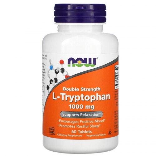 L-триптофан двойной концентрации 1000 мг L-Tryptophan Now Foods 60 капсул
