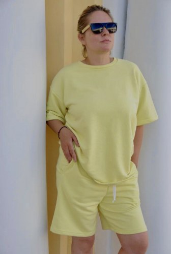 Спортивный костюм с шортами лимонно-желтый HEDONIST