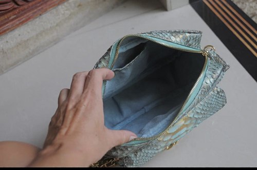 Сумка JANE с накладным карманом бирюзовая с напылением