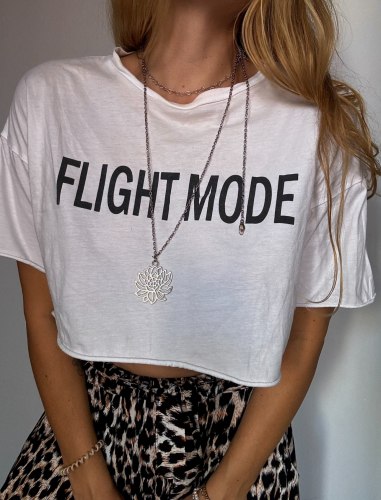 Футболка CROP из 100% хлопка FLIGHT MODE